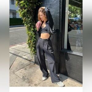 Alo Yoga High-Waist Pursuit Trouser Dark Gray Athleisure Pants Size Medium